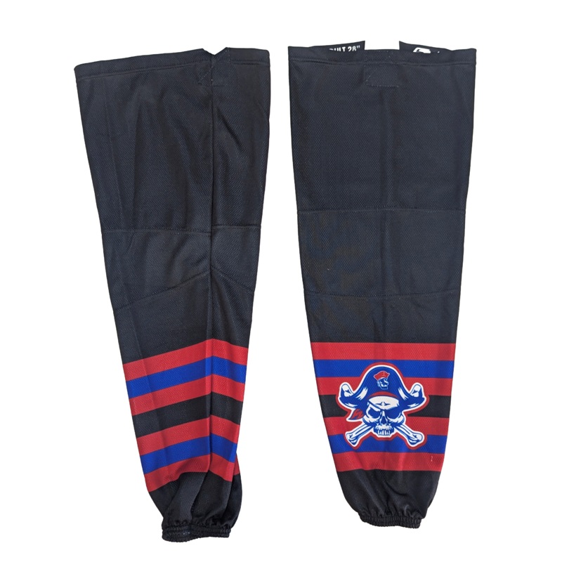 USHL – Used Hockey Socks (Black/Red/Blue Pirate)