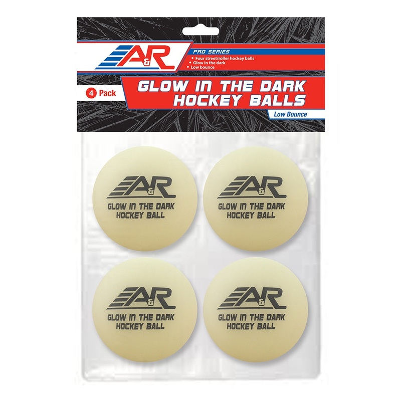 A&R Glow in the Dark Street Hockey Balls – 4 Pack