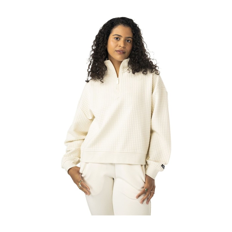 Bauer Sweat Quilted 1/4 Zip Womens Cream
