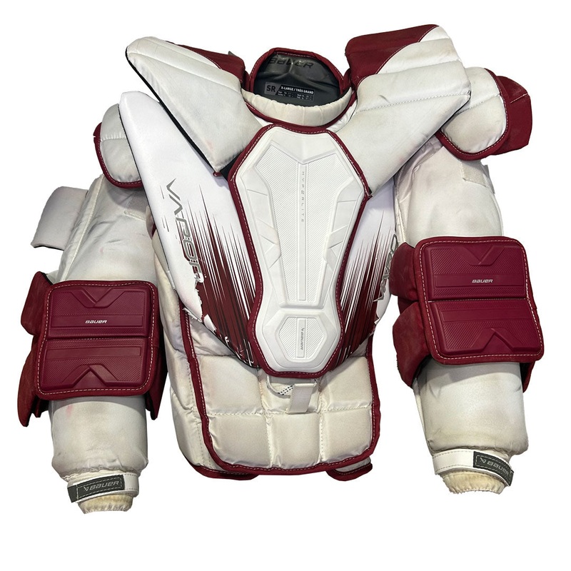 Bauer Vapor Hyperlite 2 – Used Pro Stock Chest Protector (White/Maroon)