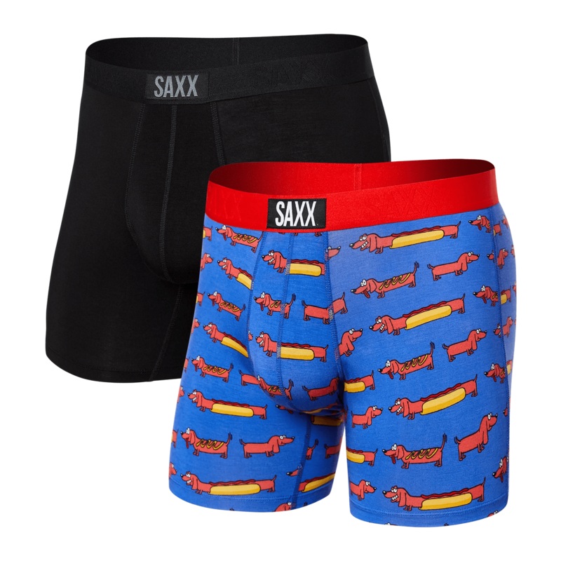 Saxx Vibe Boxers – Weiner Dog / Black (2 Pack)