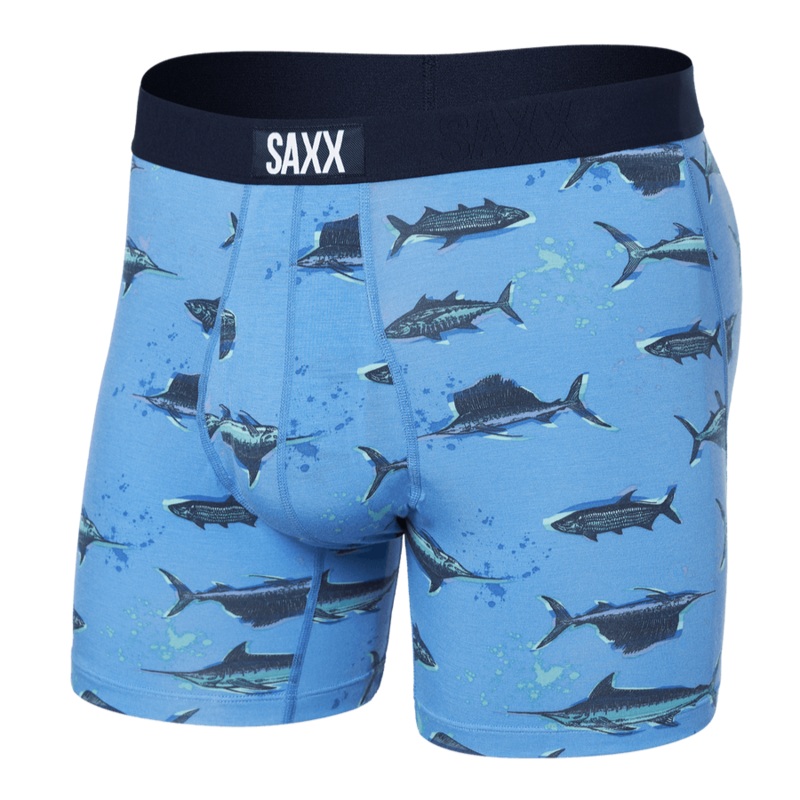 Saxx Ultra Boxers – Fish on Sail – Blue