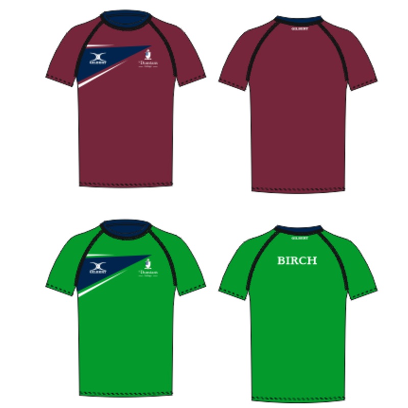 St Dunstan’s Junior’s Burgundy / Green Reversible Training Tee Shirt