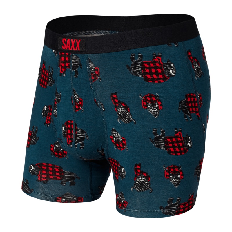 Saxx Ultra Boxers – Storm Blue Buffalo Check
