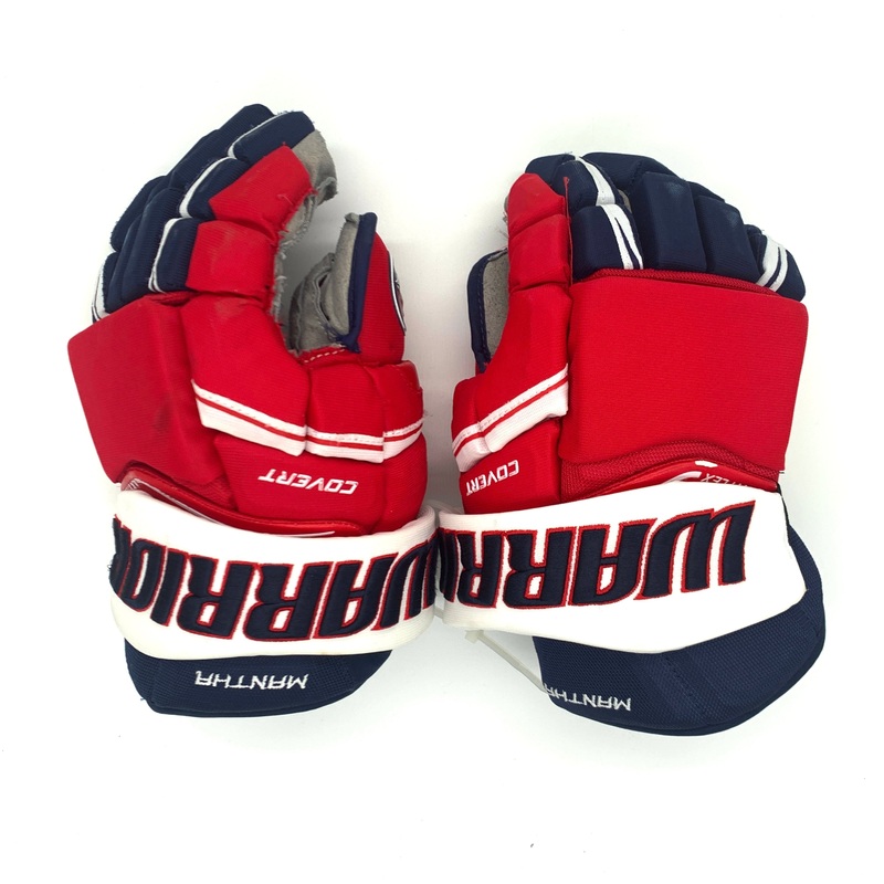 Warrior Covert – Used NHL Pro Stock Gloves – Washington Capitals – Anthony Mantha (Navy/Red/White)