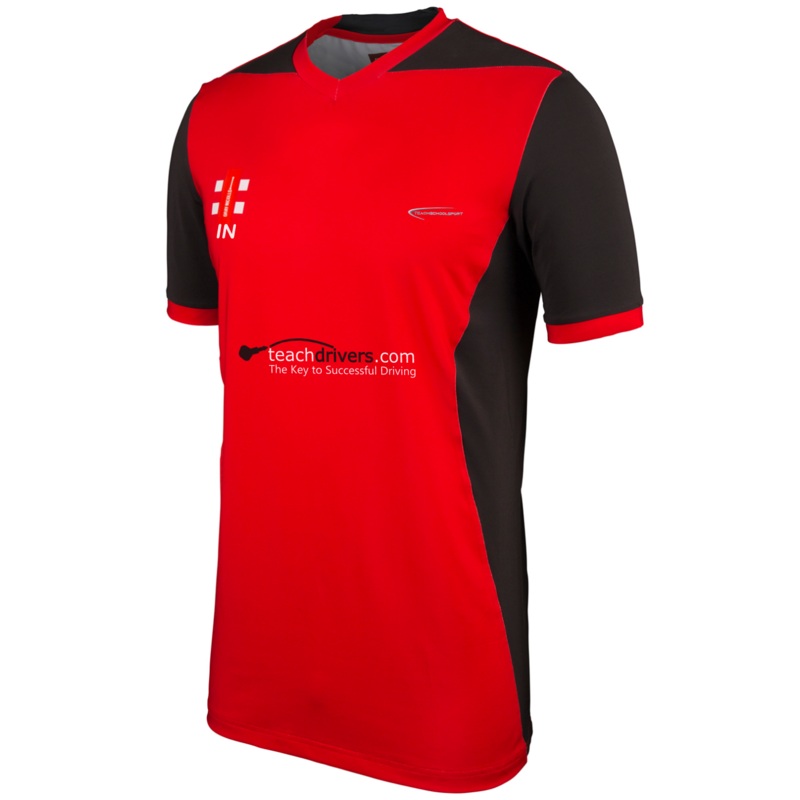 Teachschoolsport Adult’s Red / Black Pro Performance Shirt T20 Short Sleeve Shirt