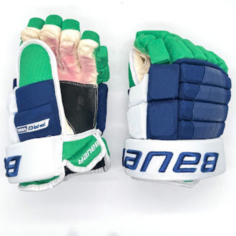 Bauer Pro Series – Used NHL Pro Stock Glove – Ethan Bear (Blue/Green/White)