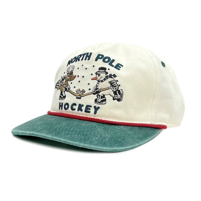 Celly Hockey North Pole Hockey Snapback Hat – Cream/Evergreen