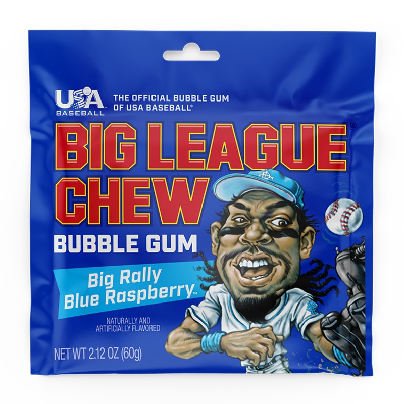 Bubble Gum|BIG RALLY BLUE RASBERRY|CURVEBALL COTTON CANDY|GROUND BALL GRAPE|OUTTA HERE ORIGINAL|PUNCH OUT PINK LEMONADE|SLAMMIN’ STRAWBERRY|SWINGIN SOUR APPLE|WILD PITCH WATERMELON