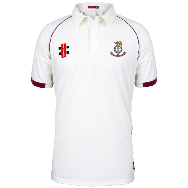 Duke of York Royal Military School Adult’s Ivory / Maroon Matrix V2 S/S Shirt-Senior