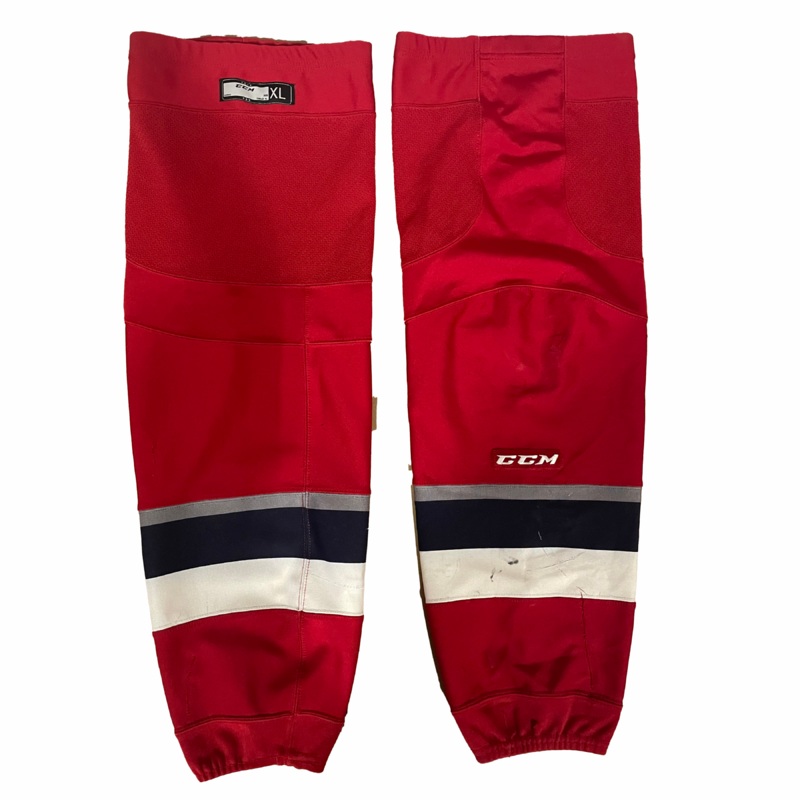 ECHL – Used CCM Hockey Socks (Red/Navy/White)
