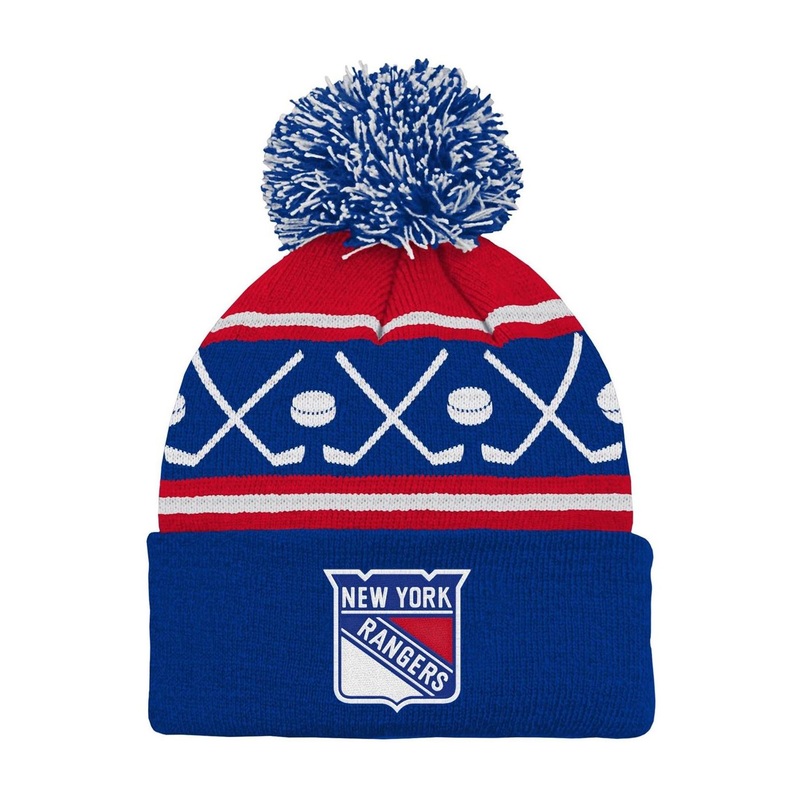 Outerstuff Hat Face-Off Pom Yth New York Rangers