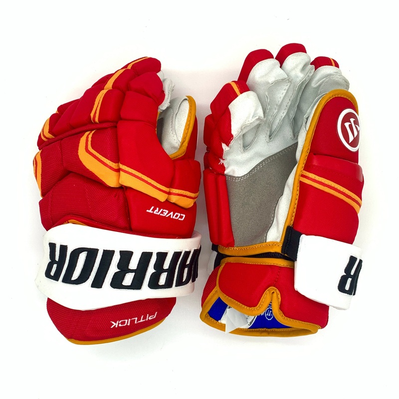 Warrior Covert QRE Pro – NHL Pro Stock Glove – Tyler Pitlick (Red/Yellow/White)
