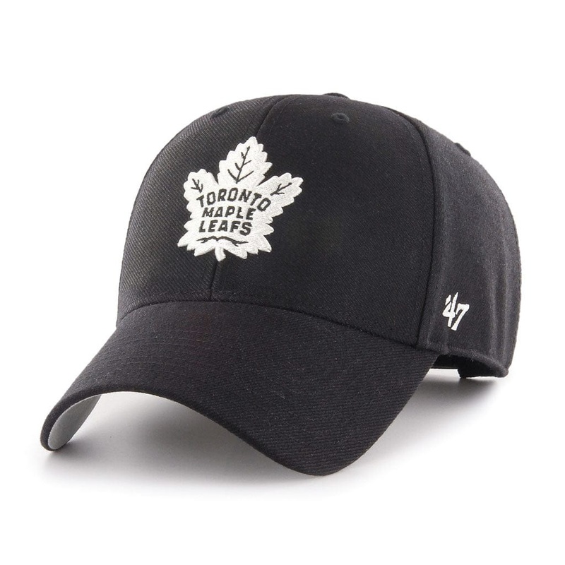 47 Brand NHL Basic MVP Black / White Adjustable Hat – Toronto Maple Leafs