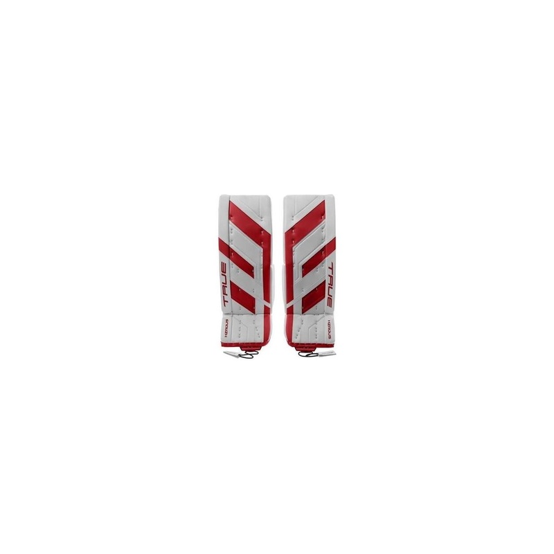 TRUE Goalie Leg Pads HZRDUS 7X4 Int White/Red