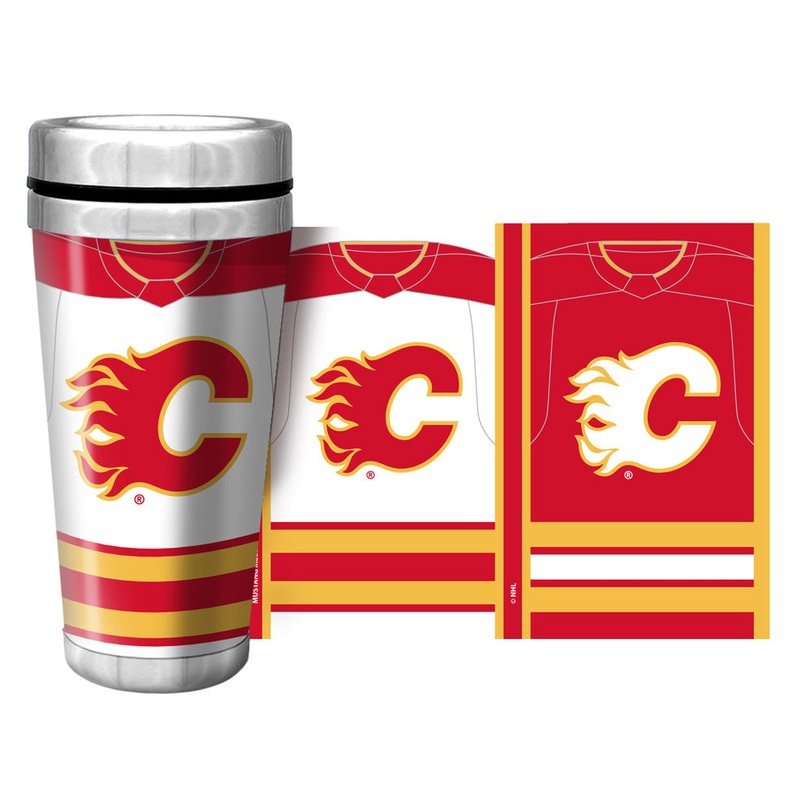 Calgary Flames Travel Mug – 16 oz. Jersey Full Wrap
