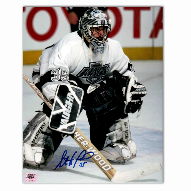 Stephane Fiset Autographed Los Angeles Kings Away 8×10 Photo