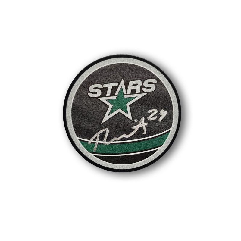 Roope Hintz Autographed Dallas Stars Reverse Retro 2.0 Hockey Puck