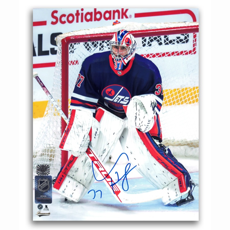 Connor Hellebuyck Winnipeg Jets Autographed Alternate 8×10 Photo