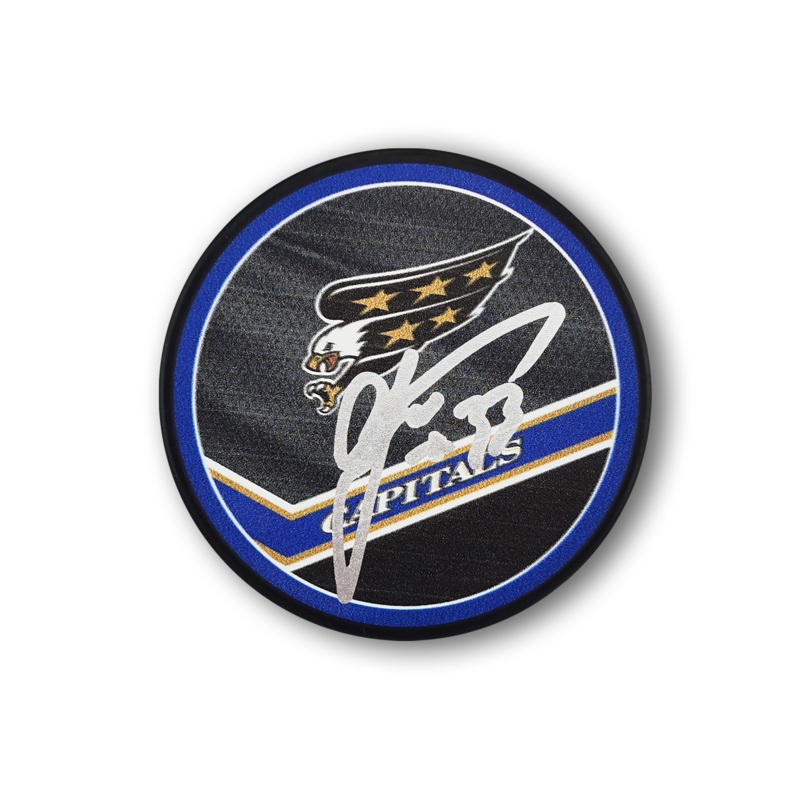 Radko Gudas Autographed Washington Capitals Reverse Retro Hockey Puck