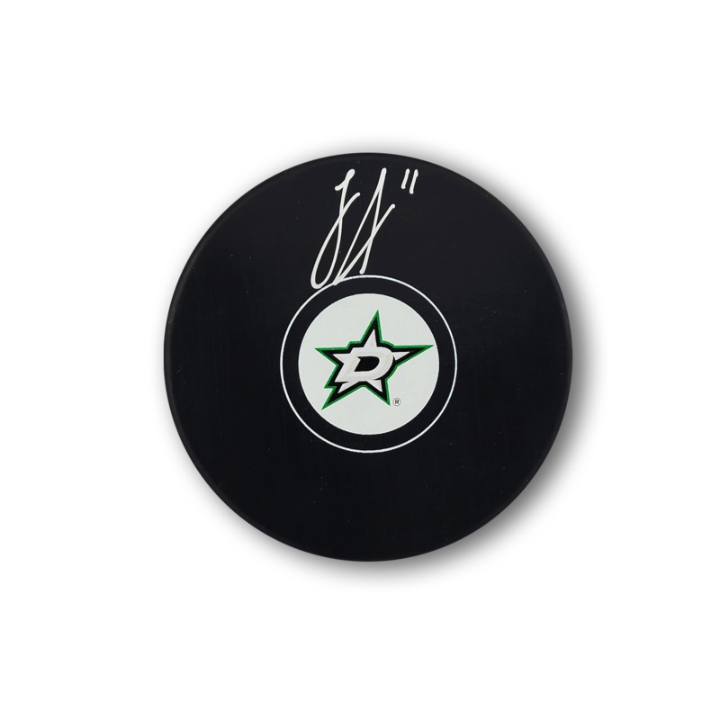 Logan Stankoven Autographed Dallas Stars Hockey Puck