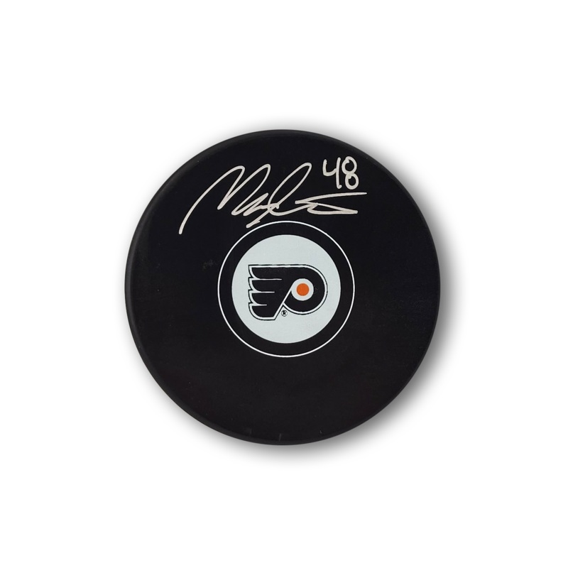 Morgan Frost Autographed Philadelphia Flyers Hockey Puck