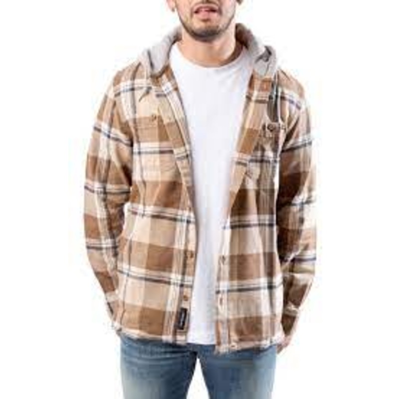 Men’s Lopes Hooded Plaid Buttondown Flannel