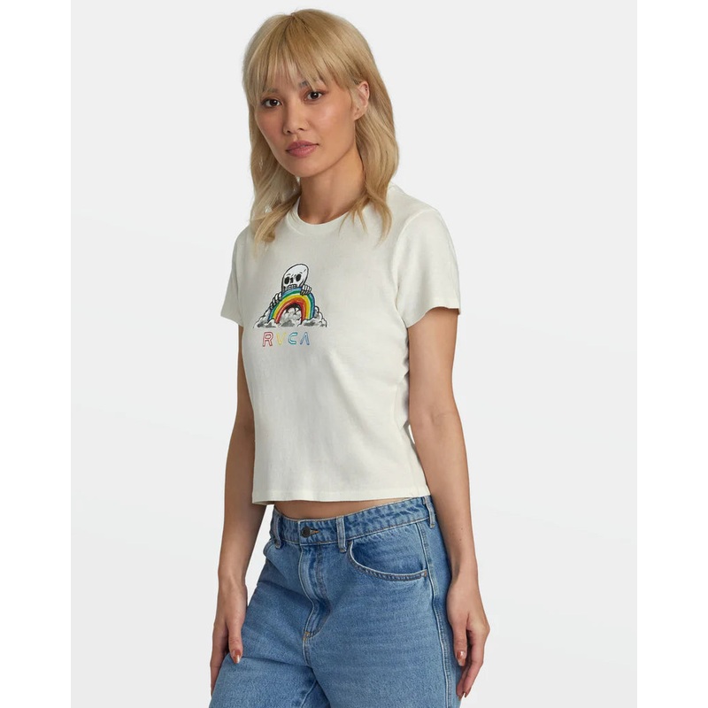 Women’s Rainbow Skull T-Shirt|WHISPER WHITE|M|L|XL