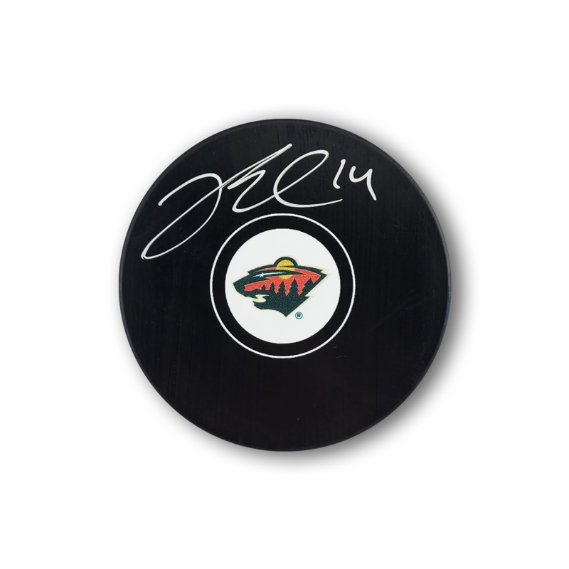 Joel Eriksson Ek Autographed Minnesota Wild Hockey Puck