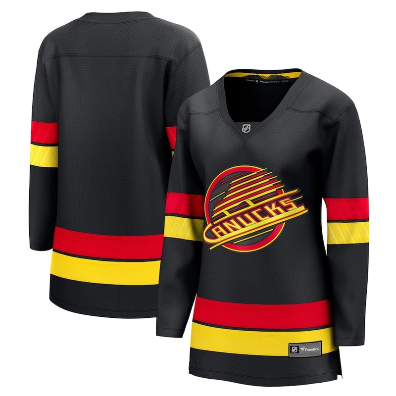 Fanatics Breakaway Womens Alternate Jersey – Vancouver Canucks Black Third Skate
