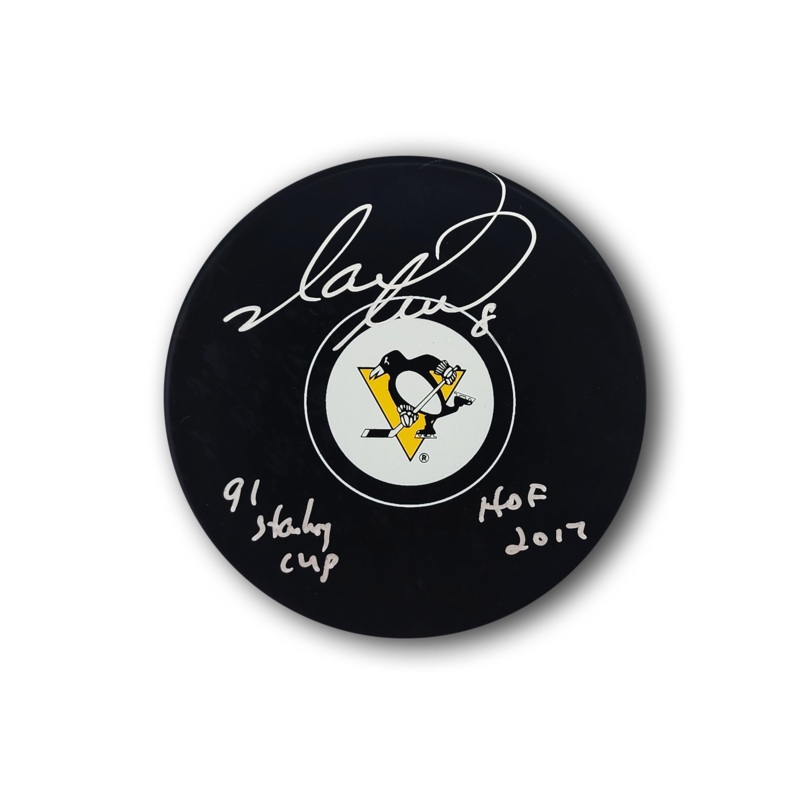 Mark Recchi Autographed Pittsburgh Penguins Hockey Puck
