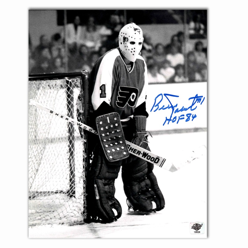 Bernie Parent Autographed Philadelphia Flyers 8×10 Photo (B/W)