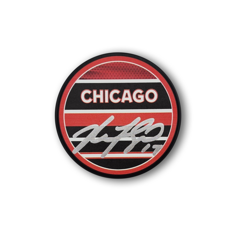 Nick Foligno Autographed Chicago Black Hawks Reverse Retro Hockey Puck