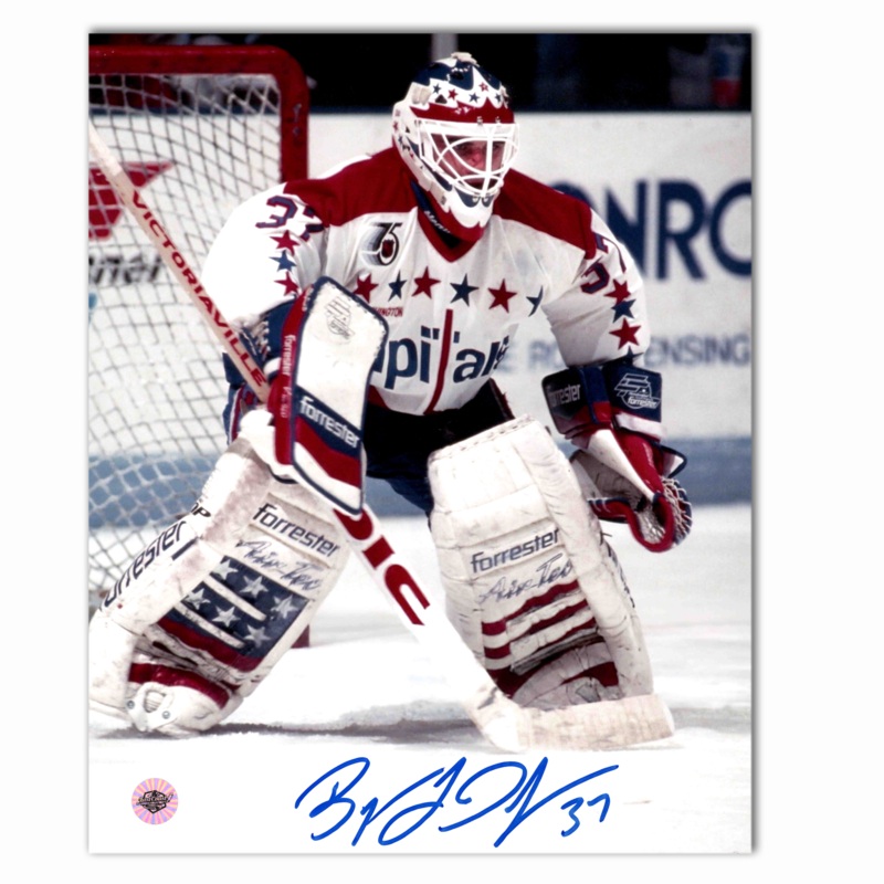 Byron Dafoe Autographed Washington Capitals Away 8×10 Photo