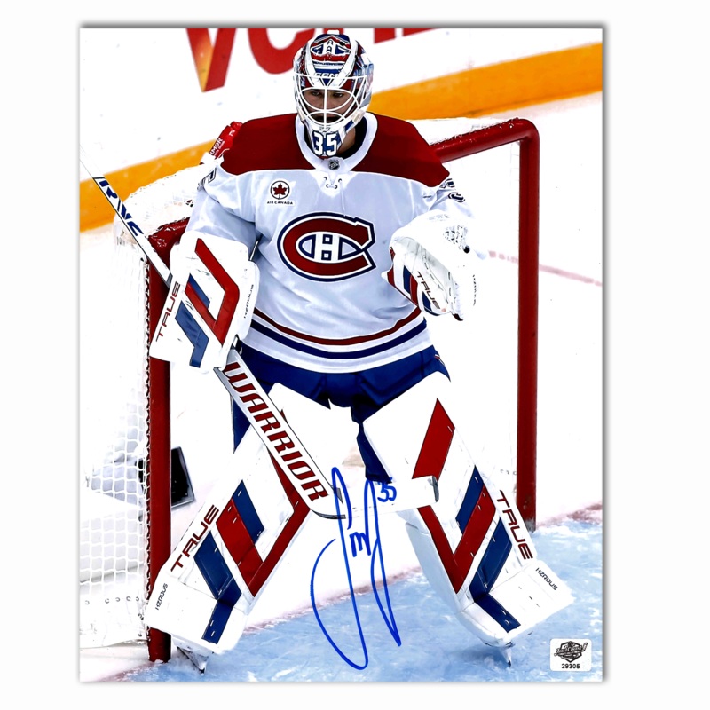 Sam Montembeault Autographed Montreal Canadiens Away Photo 8×10