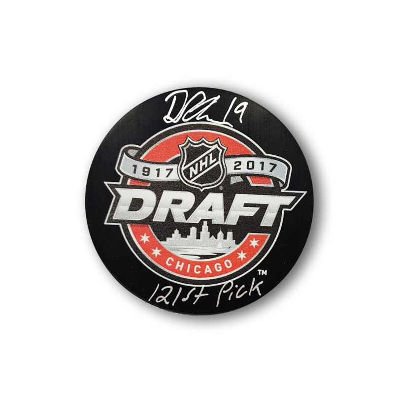 Drake Batherson Autographed 2017 NHL Draft Hockey Puck Inscribed