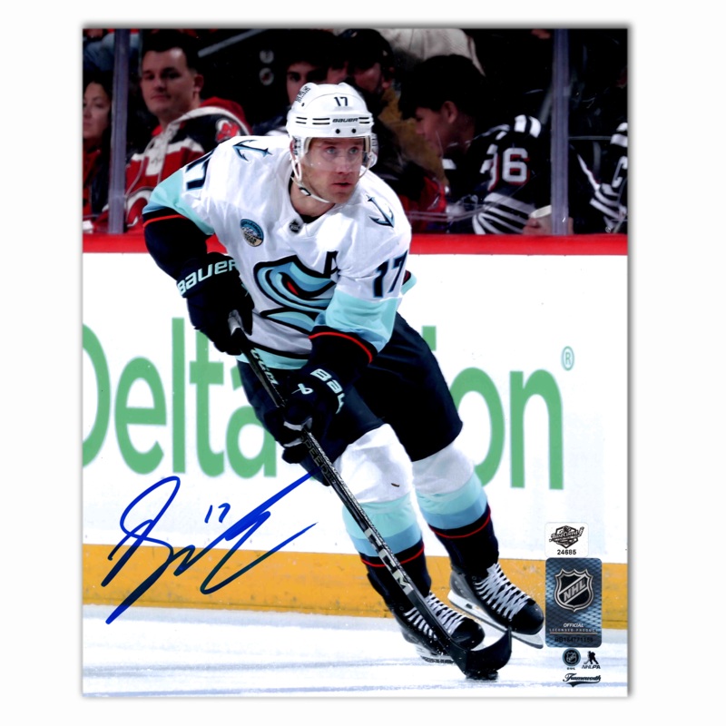 Jaden Schwartz Autographed Seattle Kraken Away 8×10 Photo