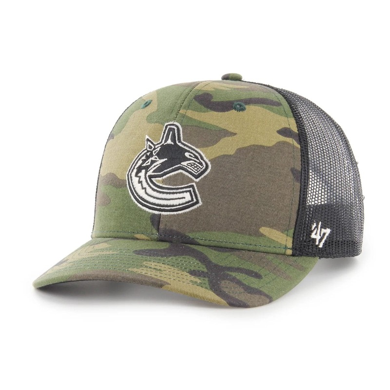 47 Brand NHL Camo Trucker Hat – Vancouver Canucks Orca