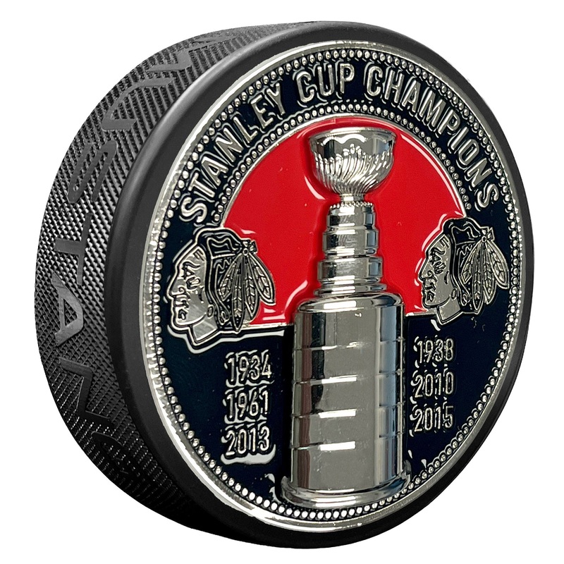 Chicago Blackhawks Puck – Ultra 3D Stanley Cup Medallion