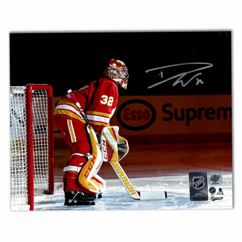 Dustin Wolf Autographed Calgary Flames Home 8×10 Horizontal Photo