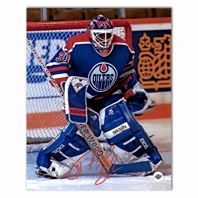 Fred Brathwaite Autographed Edmonton Oilers Home 8×10 Photo