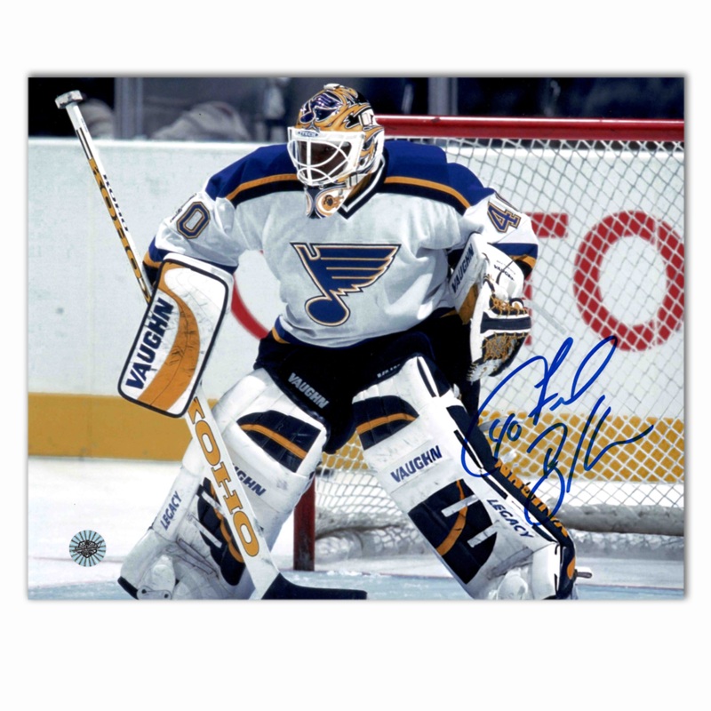 Fred Brathwaite Autographed St. Louis Blues Away Horizontal 8×10 Photo