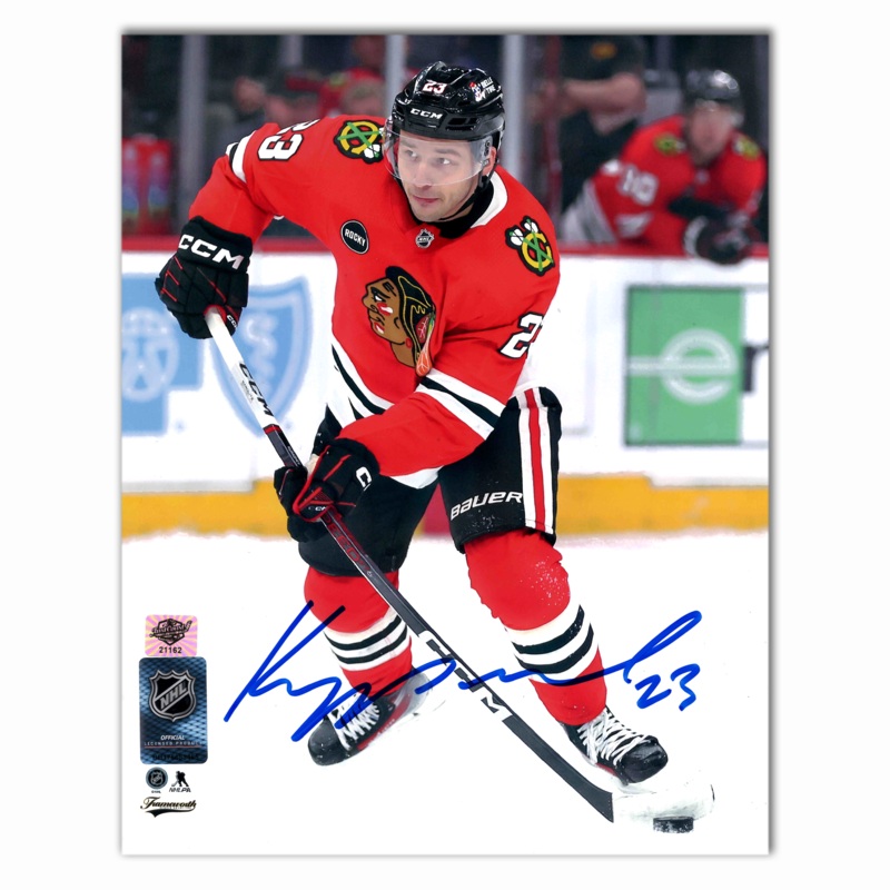 Philipp Kurashev Autographed Chicago Black Hawks Home 8×10 Photo