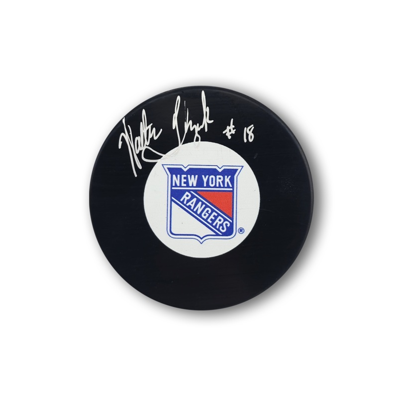 Walt Tkaczhuk Autographed New York Rangers Hockey Puck