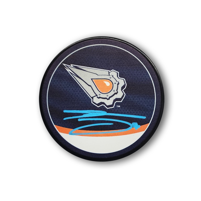 Evander Kane Autographed Edmonton Oilers Reverse Retro Hockey Puck