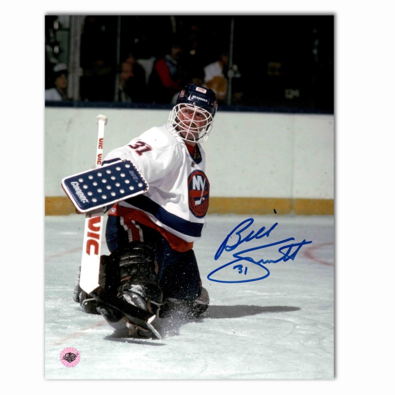 Billy Smith Autographed New York Islanders Away 8×10 Photo