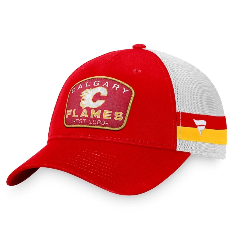 Fanatics Fundamental Structured Trucker w/Stripes Hat – Calgary Flames