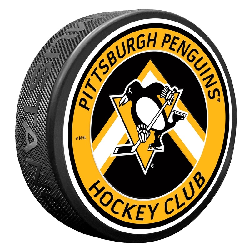 Pittsburgh Penguins Puck – Chevron Banner