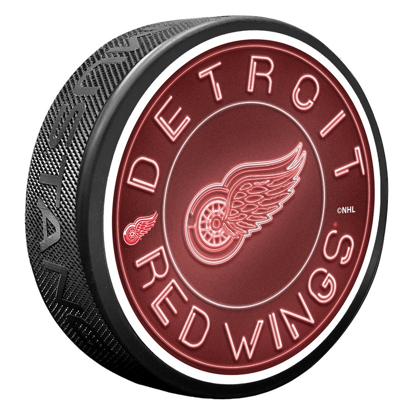 Detroit Red Wings Puck – Neon