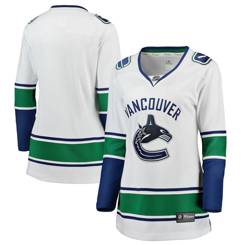 Fanatics Breakaway Womens Away Jersey – Vancouver Canucks White Orca